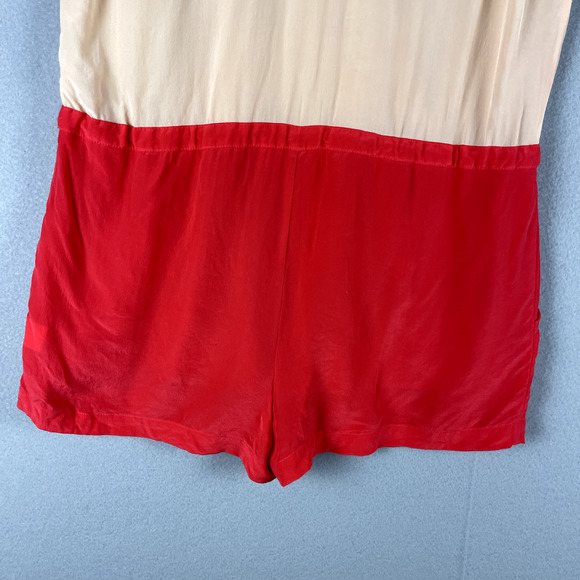 Rory Beca Silk Romper Womens Small Colorblock V-Neck Relaxed Bright - Picture 13 of 16